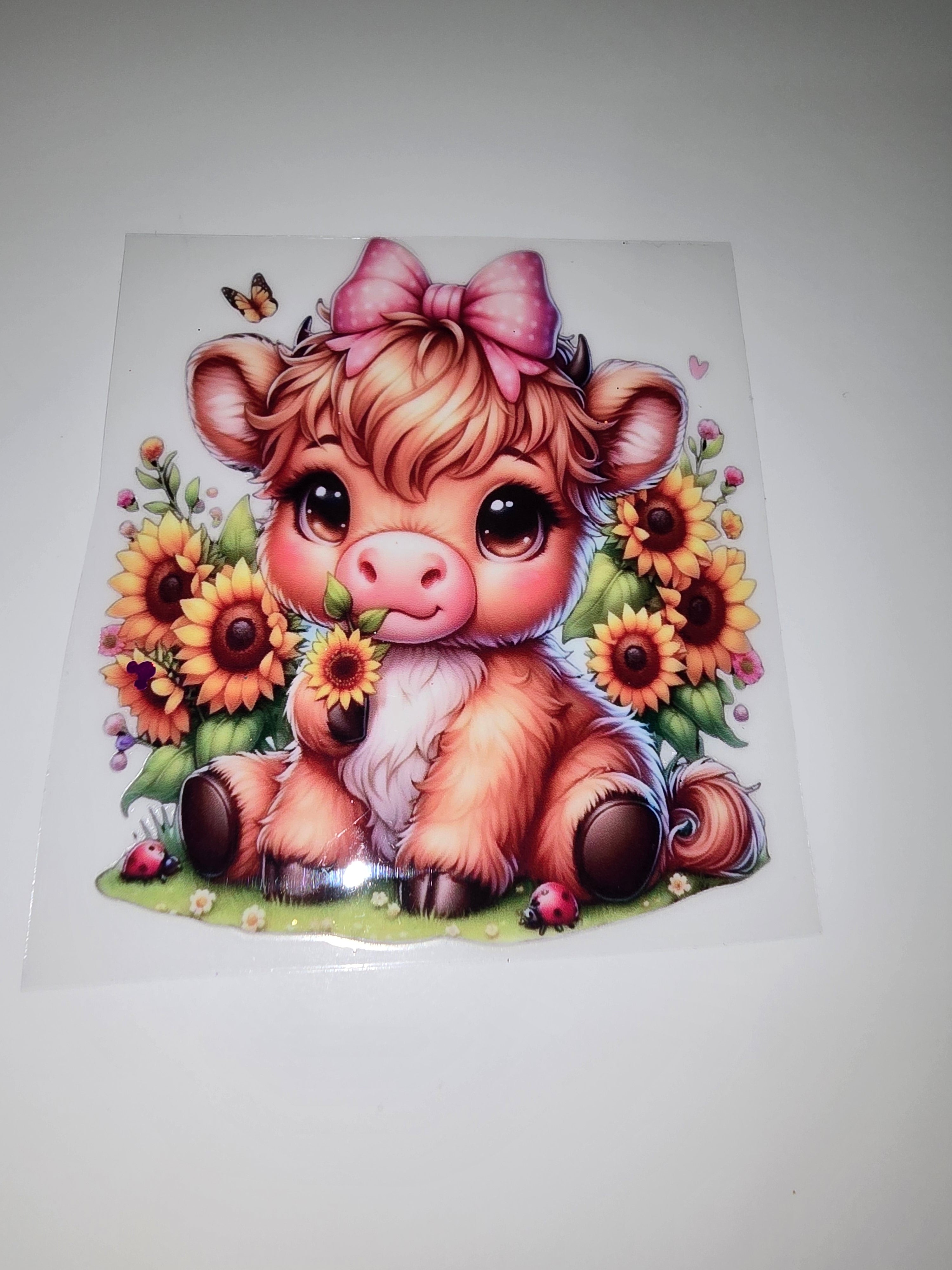 Baby Cow & Sunflowers