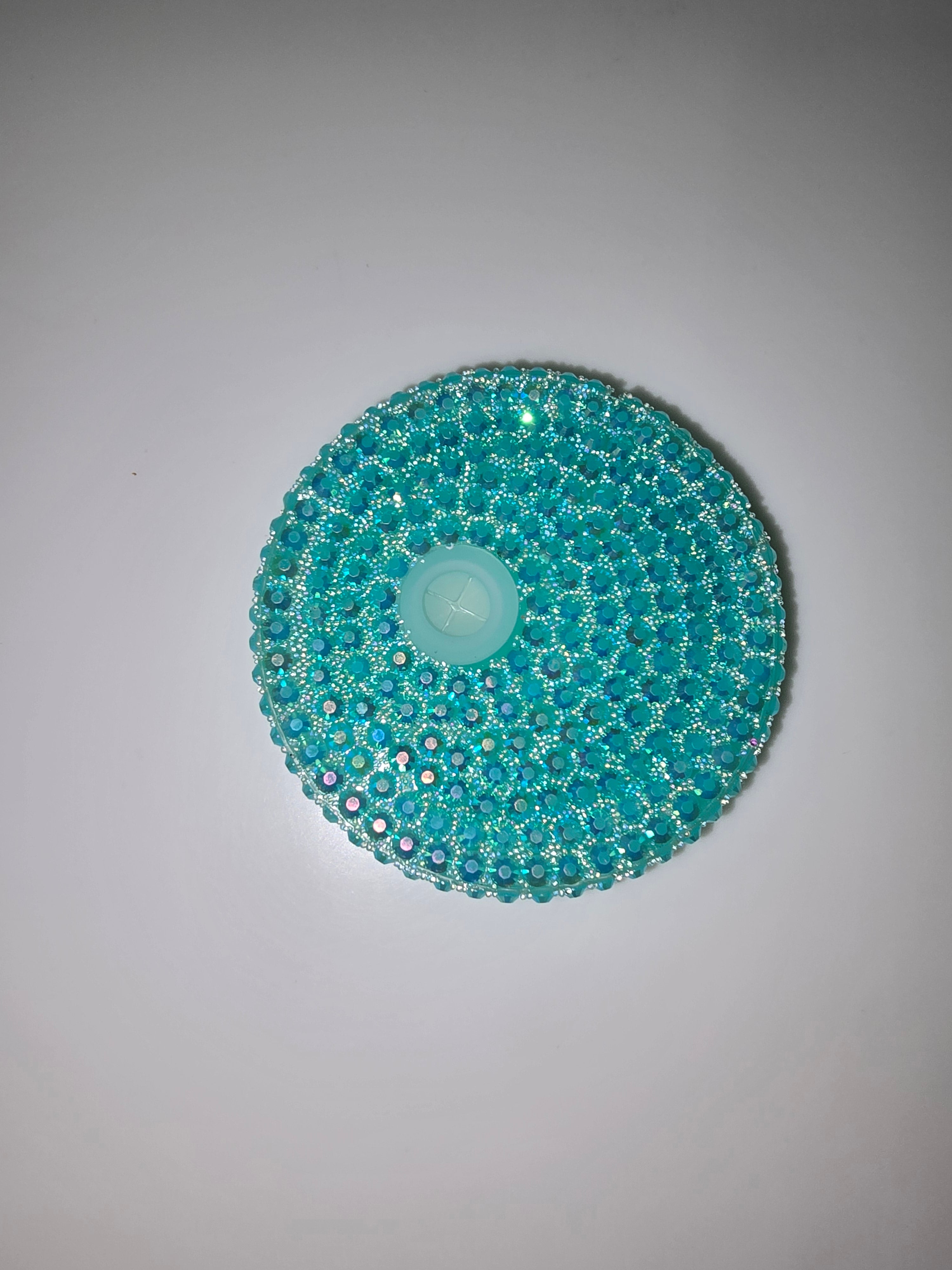 Mint Green Rhinestone Lids