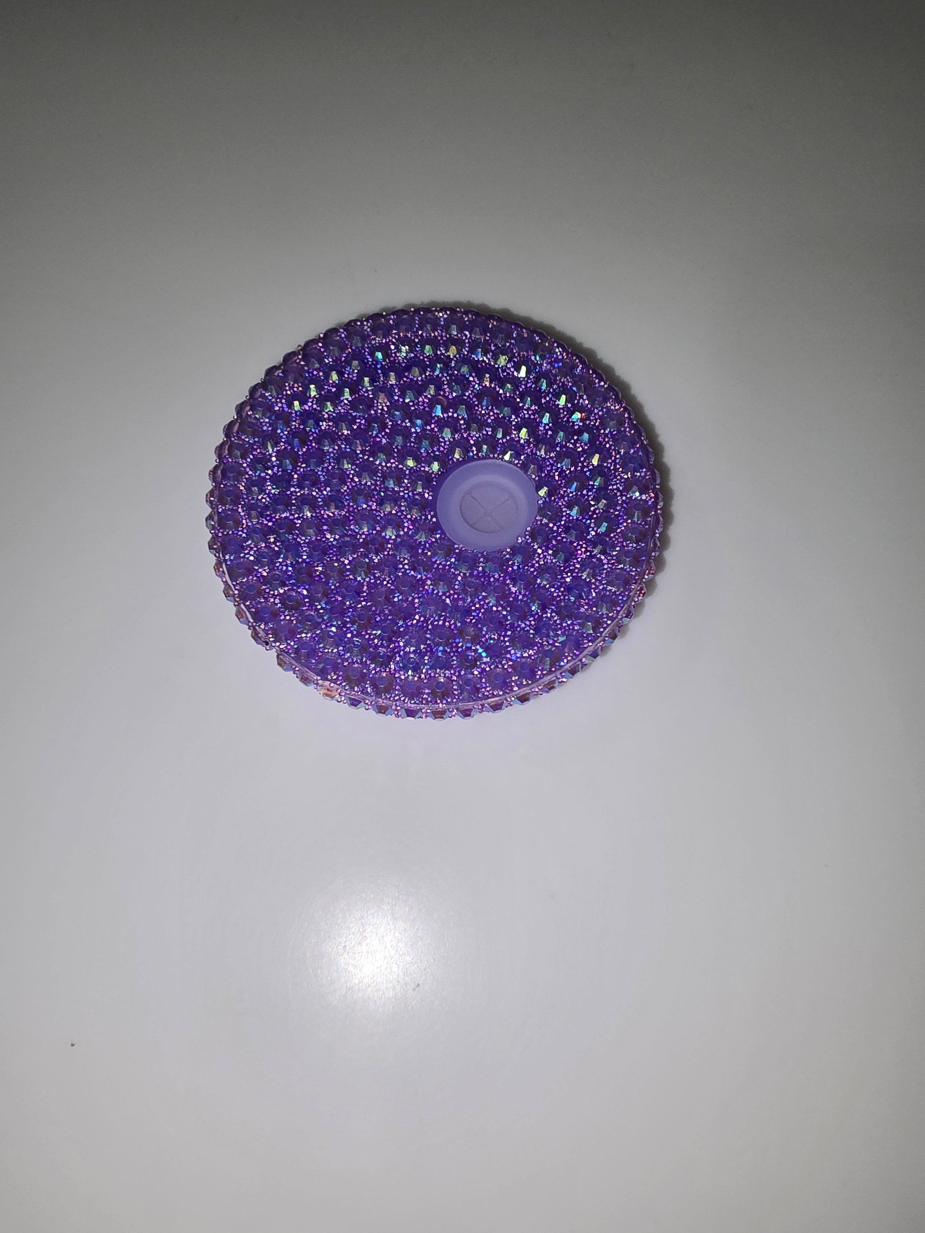 Lavendar Rhinestone Lid
