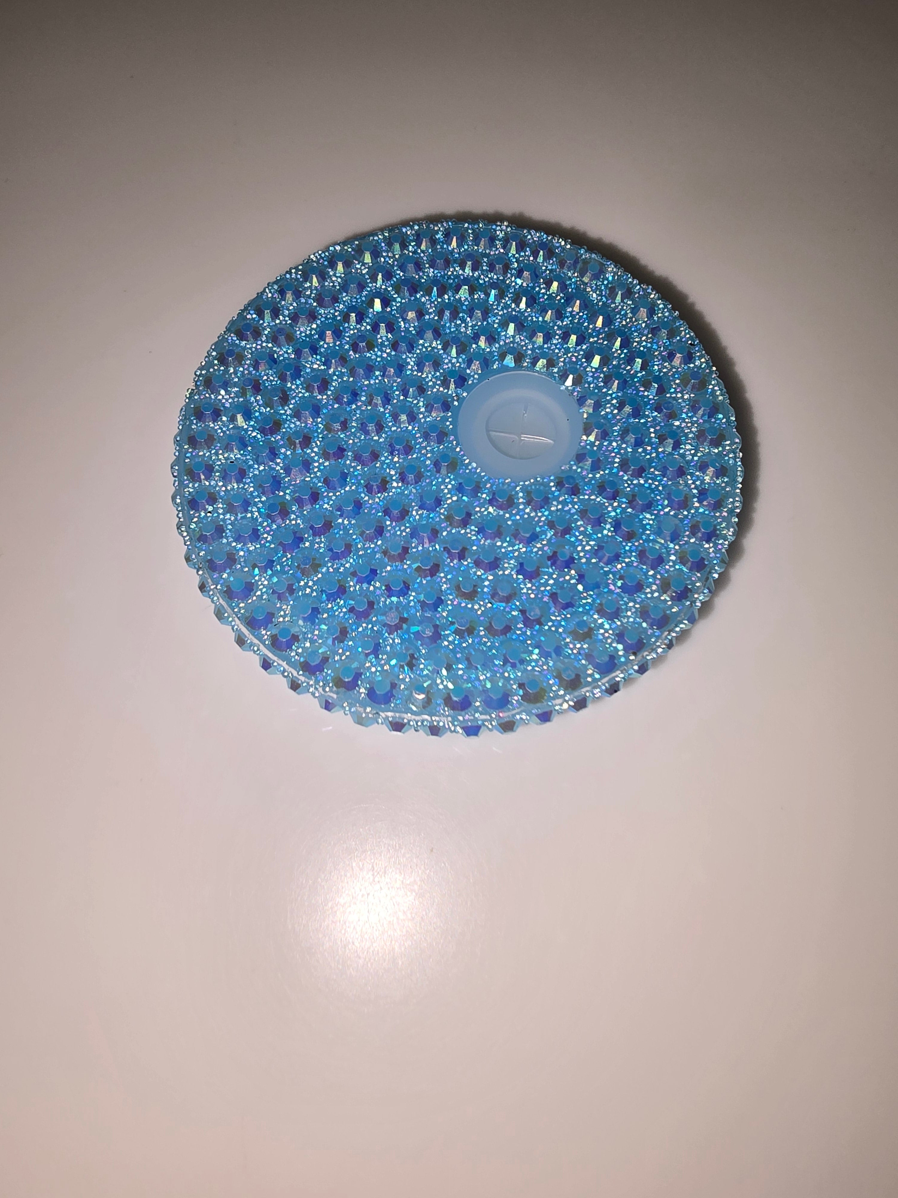 Light Blue Rhinestone Lid