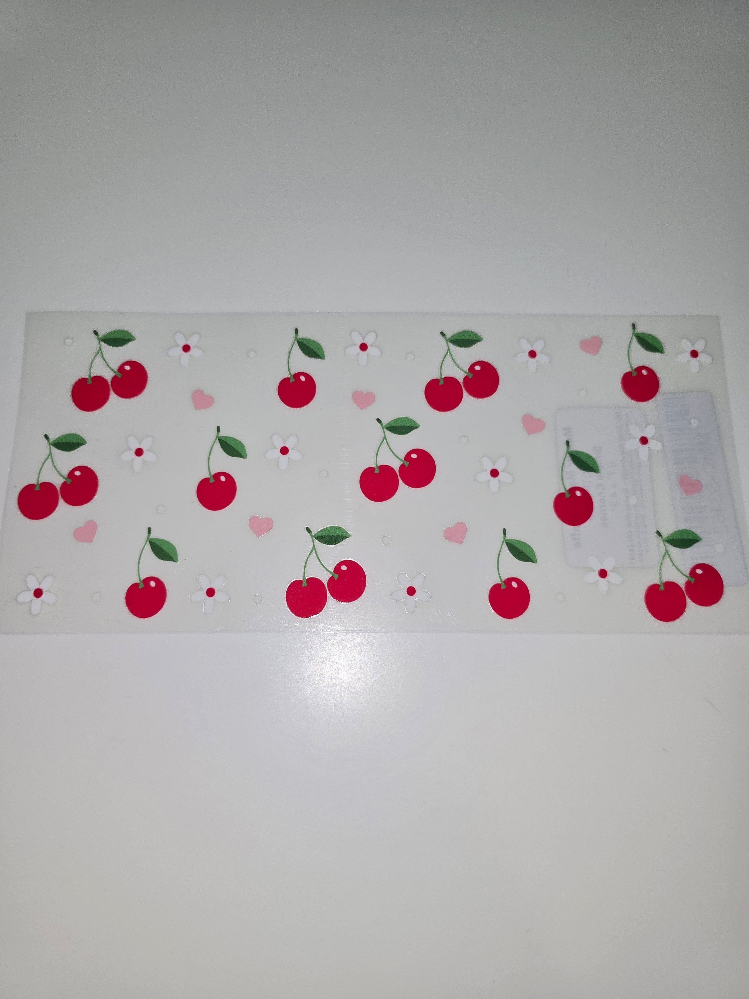 Cherries, Pink Hearts, & White flowers