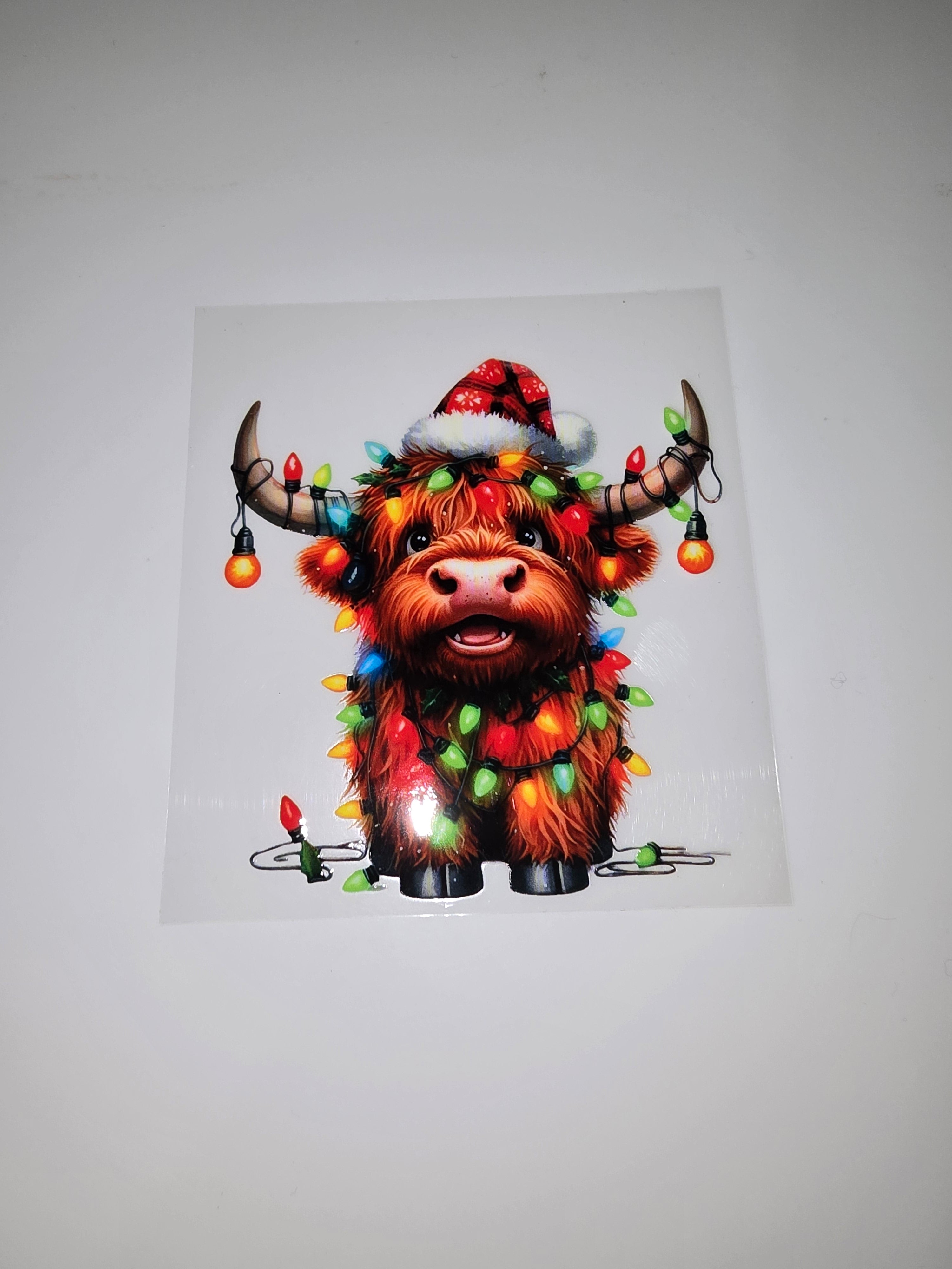 Baby Cow with Christmas Lights