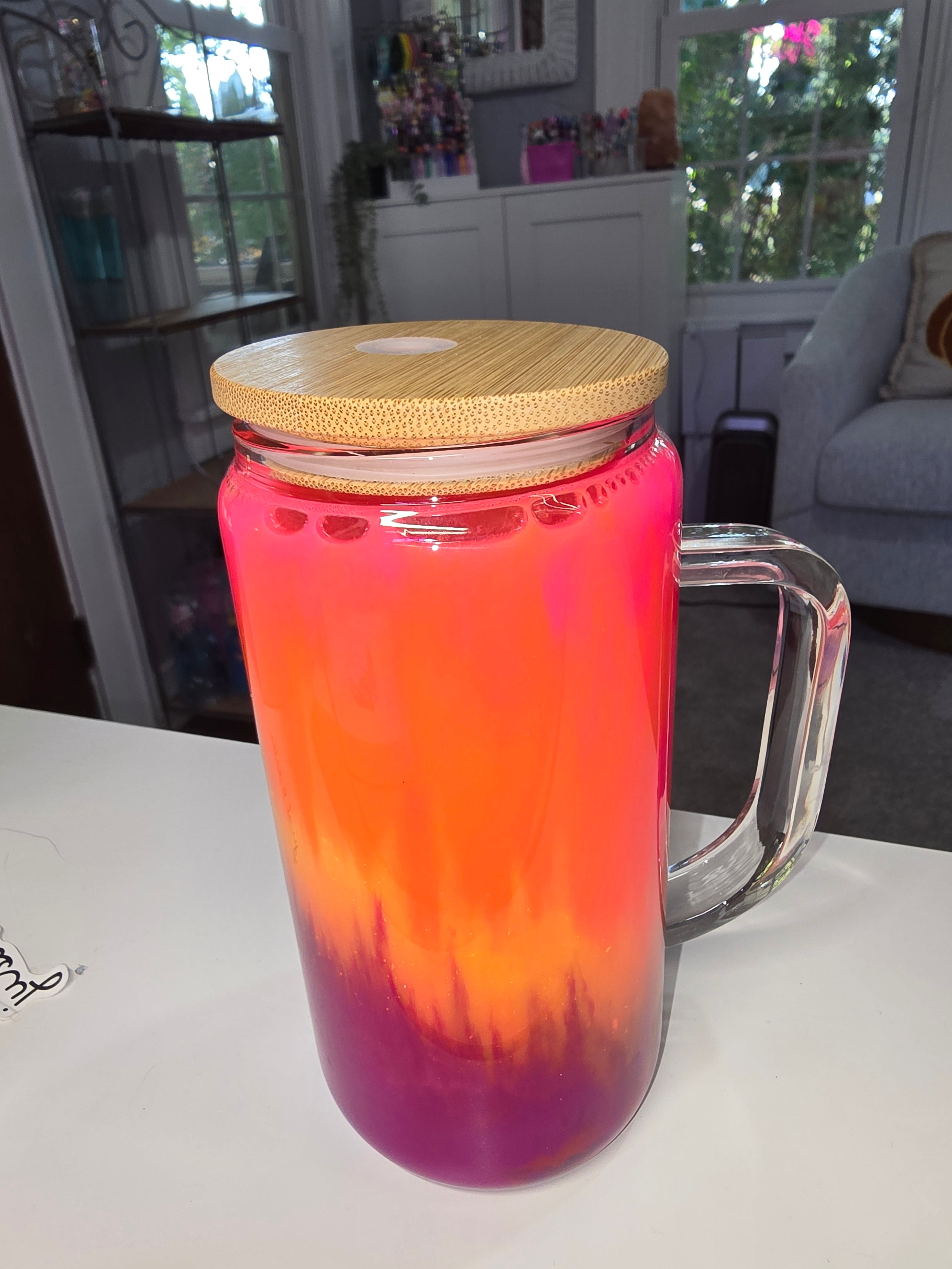 Layered Tie-Dyed 16 oz Glass Tumbler