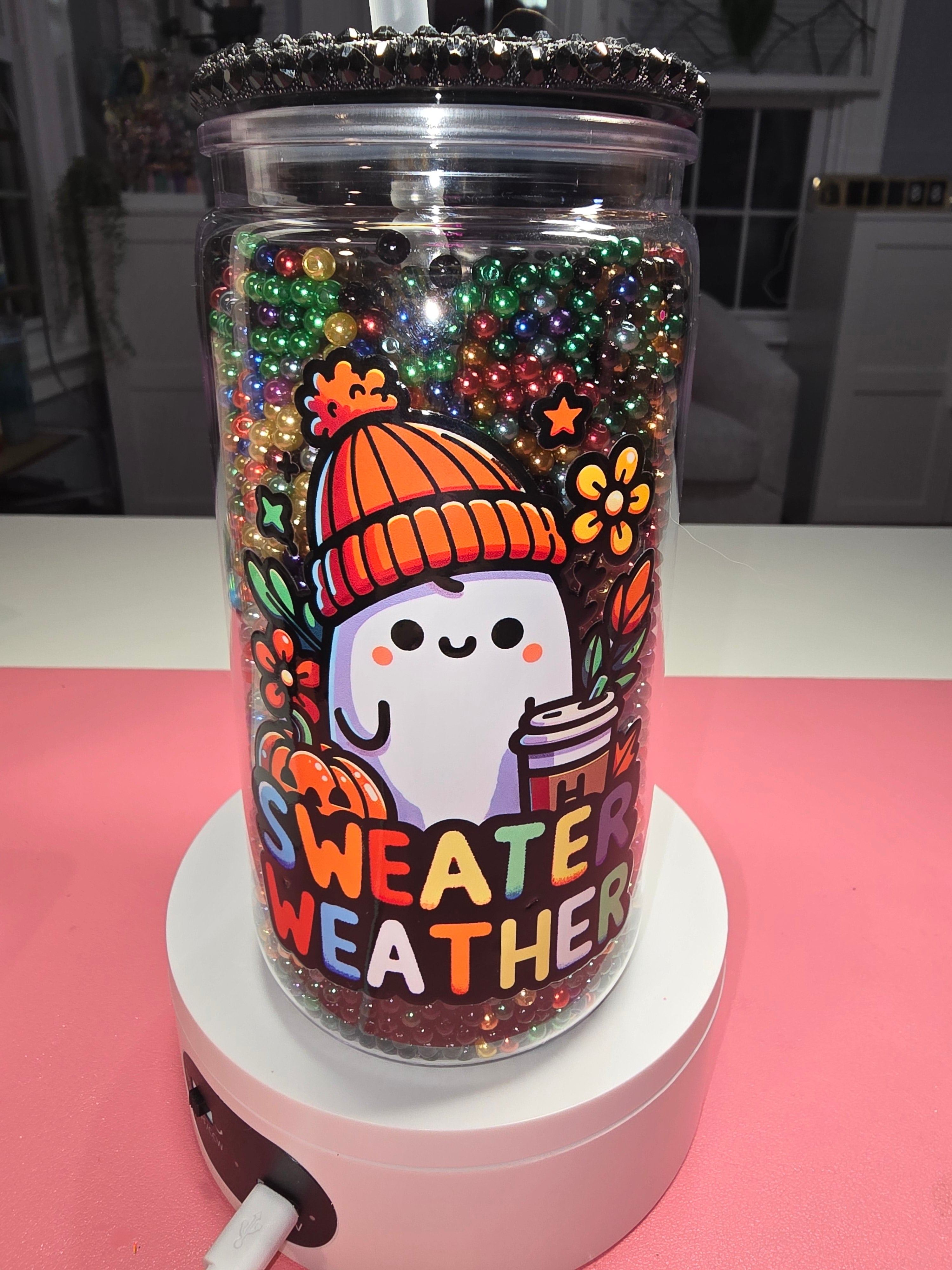 16 oz Autumn Beads Acrylic Tumbler