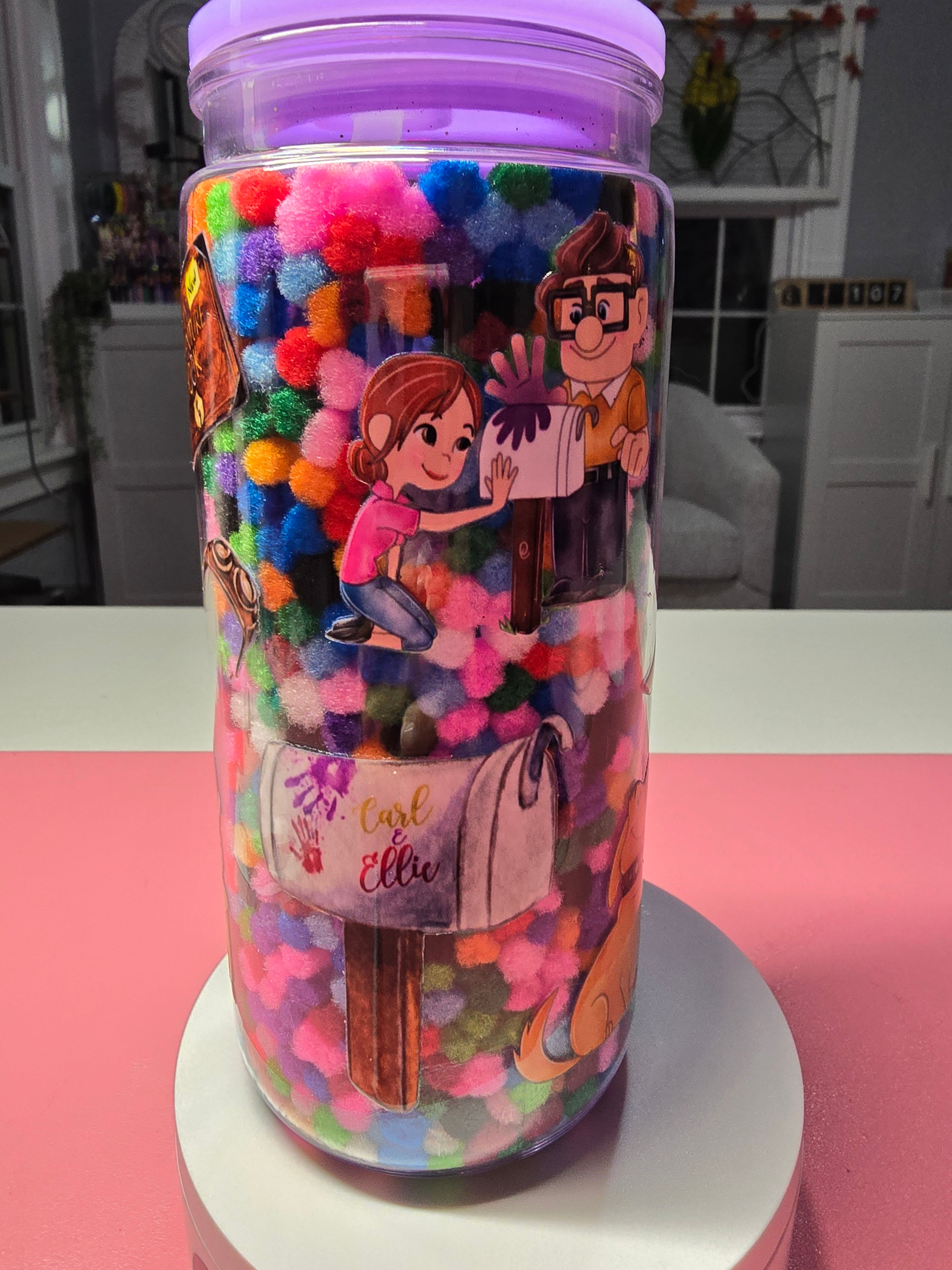 "UP" 20 oz acrylic PomPom cup